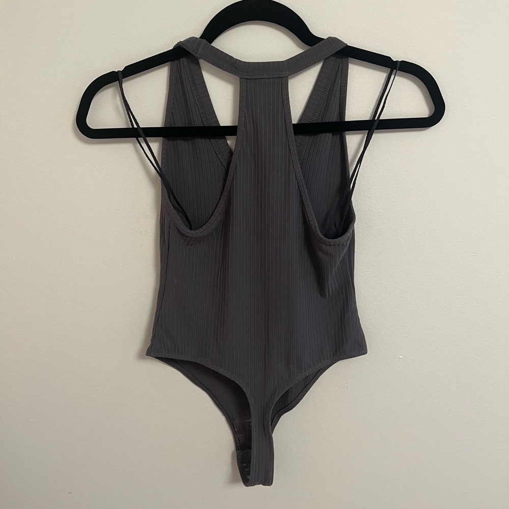 NWT Free People Speed Dial Ribbed Bodysuit in Grey, XS - Picture 7 of 16